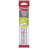 REGLA STUDY IRROMPIBLE 15 CM TRANSPARENTE | 25 UNIDADES | (MAPED)